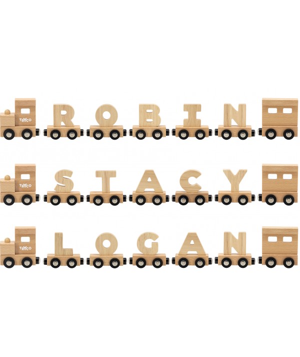 Wooden store letters train